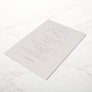 Elegant  zilver folie uitnodiging
