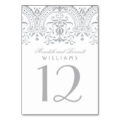 Elegant Zilver Glamour Bruiloft Monogram Kaart (Voorkant)