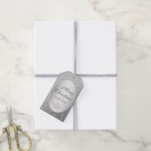 Elegant Zilver Glitter Effect Moderne Kerstmis Cadeaulabel (Met Touw)
