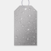 Elegant Zilver Glitter Effect Moderne Kerstmis Cadeaulabel (Achterkant)
