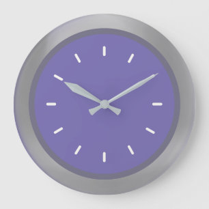 Elegant zilver grijs & Periwinkle blauw Grote Klok