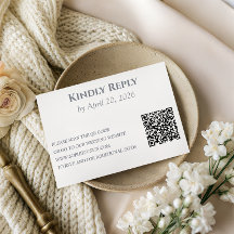 Elegant Zilver Grijs Trouwen met QR-code