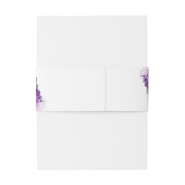 Elegant zilver & Paarse bloemige bruiloft uitnodig Uitnodigingen Wikkel (Achterkant Voorbeeld)