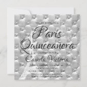 Elegant Zilver Paris Quinceañera Viering Kaart (Voorkant)