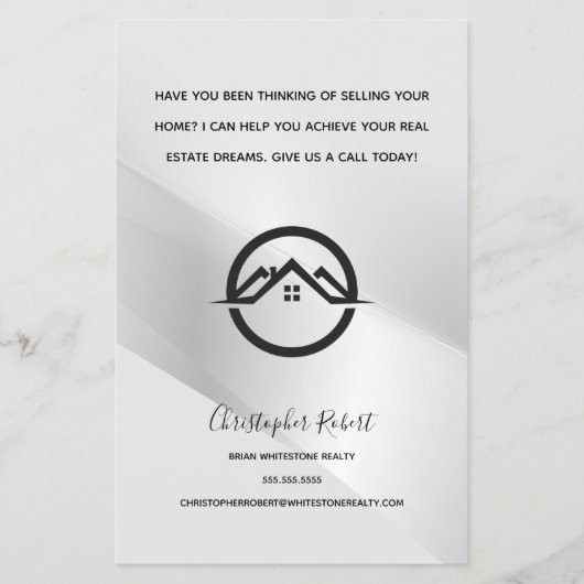 Elegant Zilver Vastgoed Flyer (Voorkant)