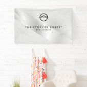 Elegant Zilver Vastgoed Spandoek (Insitu)