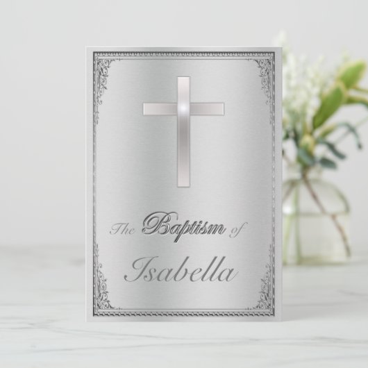 Elegant zilverdamper en zilverdwarsbalk kaart (Staand voorkant)