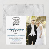 Elegant Zilveren 25e Huwelijksverjaardag Kaart (Voorkant / Achterkant)