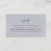 Elegant Zilveren Blauw Bruiloft Details Waterverf Informatiekaartje (Voorkant)