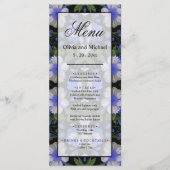 Elegant zilveren blauw wit elegante retro bloemen menu (Voorkant)
