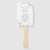 Elegant zilveren botanische bladeren bruiloft prog handwaaier (Voorkant)