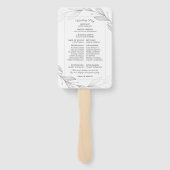 Elegant zilveren botanische bladeren bruiloft prog handwaaier (Achterkant)