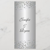 Elegant zilveren bruiloft Menu (Achterkant)