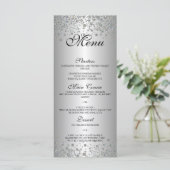 Elegant zilveren bruiloft Menu (Staand voorkant)
