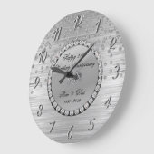 Elegant Zilveren Diamanten 25ste Huwelijksverjaard Grote Klok (Hoek)