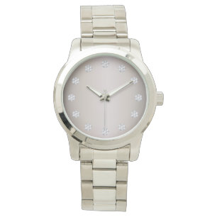 Elegant zilveren gezicht en diamanten horloge
