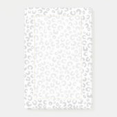 Elegant zilveren glitter luipaard patroon post-it® notes (Voorkant)