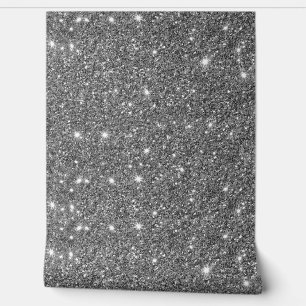Elegant Zilveren Glitter Sparkle Patroon Behang