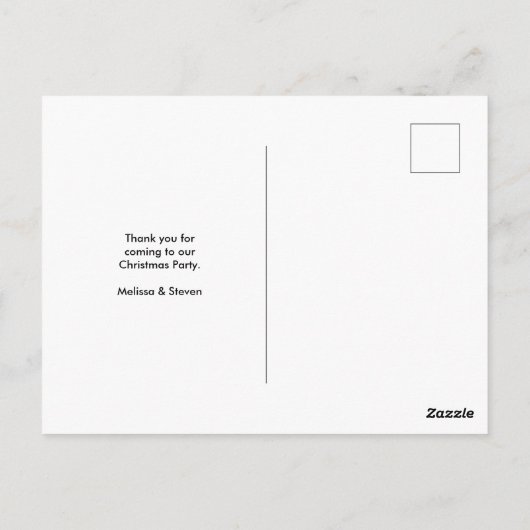 Elegant zilveren kerstbal Dank u Briefkaart (Achterkant)