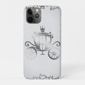 Elegant zilveren koets verhalenboek witte prinses iPhone 11 pro hoesje