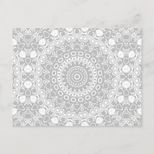 Elegant Zilveren Mandala Patroon Briefkaart