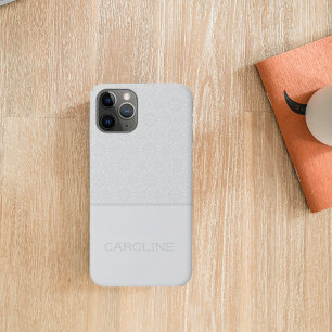 Elegant zilveren mandala patroon op witte naam iPhone 11 pro hoesje