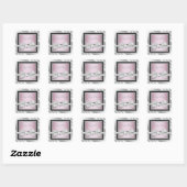 Elegant Zilveren Roze Zwart Baby shower Stickers (Vel)