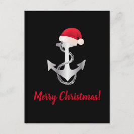 elegant zilvergradiënt ANCHOR + SANTA HAT | Briefkaart
