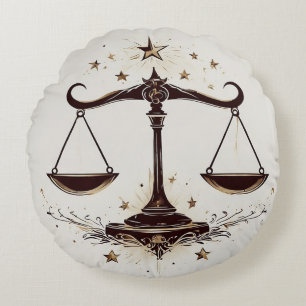 Elegant Zodiak Weegschaal Symbool Rond Kussen