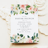 Elegant & Zoet Blush Roze Bloemen Bruids Brunch Kaart