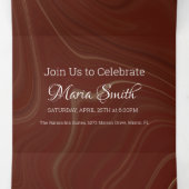 Elegant zoet vloeibaar marmer | Agaat Bourgogne Drieluik Uitnodiging (Binnenkant midden)