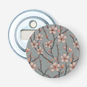 Elegant Zoete Roze Bloesem Kersen Patroon Button Flesopener