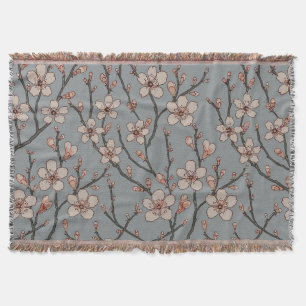 Elegant Zoete Roze Bloesem Kersen Patroon Deken