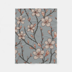 Elegant Zoete Roze Bloesem Kersen Patroon Fleece Deken