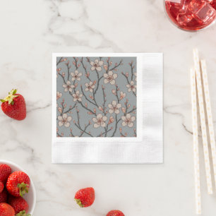 Elegant Zoete Roze Bloesem Kersen Patroon Servet