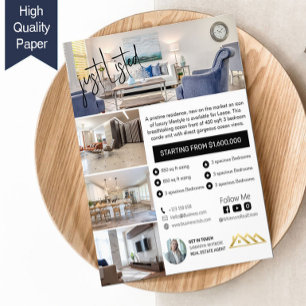 Elegant zojuist aangeboden onroerend goed flyer