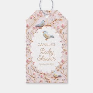 Elegant Zomer Roze Bloemen Meisje Baby shower Cadeaulabel