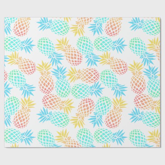 elegant zomers tropisch kleurrijk anananasseipatro cadeaupapier (Vlak)