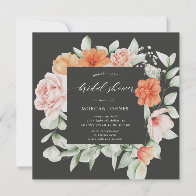 Elegant zomertuin bloemig Vrijgezellenfeest (Voorkant)