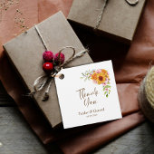 Elegant Zonnebloem Roos Bloemen Bruiloft Dank u Bedankjes Labels