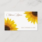 Elegant zonnebloemkalligrafie QR-code Visitekaartje (Voorkant)