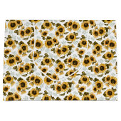 Elegant zonnebloempatroon groot cadeauzakje (Voorkant)