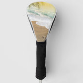 Elegant zonneschijn en blauw oceaanstrand golfheadcover (Voorkant)