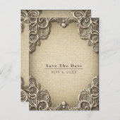 Elegant  Zuid Karel slaat de datum op Aankondigingskaart (Voorkant / Achterkant)