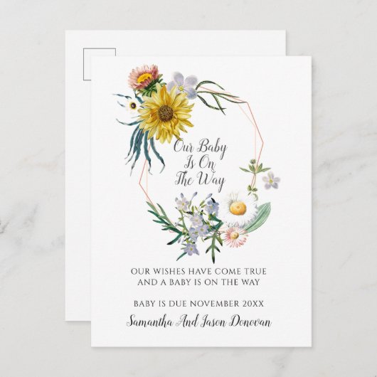 Elegant Zwangerschap Aankondiging (Voorkant / Achterkant)