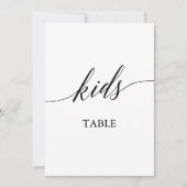 Elegant zwart 5x7 afdrukbaar Kinder tafel nummer Kaart (Voorkant)