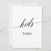 Elegant zwart 5x7 afdrukbaar Kinder tafel nummer Kaart (Achterkant)