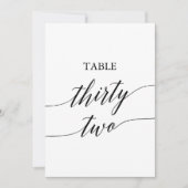 Elegant Zwart 5x7 Afdrukbaar Tafelnummer 32 (Voorkant)