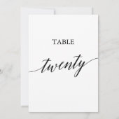 Elegant Zwart 5x7 Afdrukbaar Tafelnummer Twintig (Achterkant)