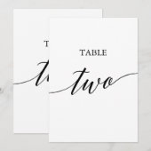 Elegant Zwart 5x7 Afdrukbare Tabel Twee Tafelnumme Kaart (Voorkant / Achterkant)